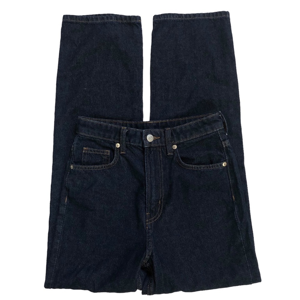 &Denim Women’s 90’s Straight Ultra High Waist Dark Wash Denim Jeans Size 2